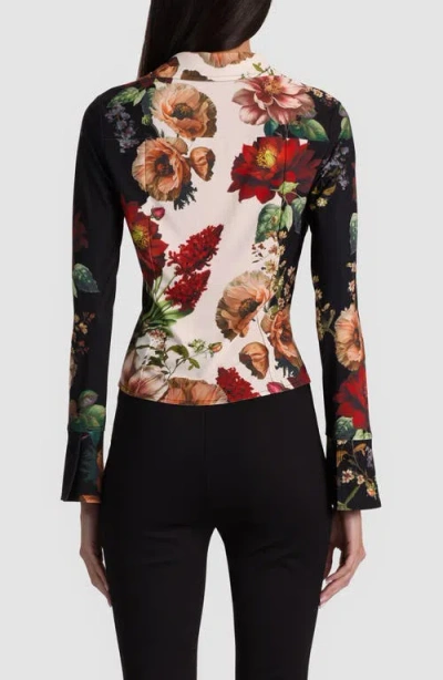 Alice And Olivia Freya Button Down Top In Multi