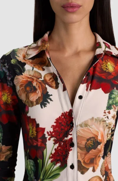 Alice And Olivia Freya Button Down Top In Multi