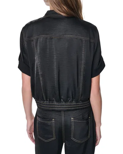 Dkny 3/4 Roll Tab Jacket In Black