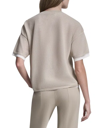 Dkny Boxy Two Layer Sweater In White