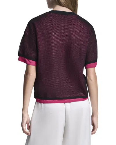 Dkny Boxy Two Layer Sweater In Black