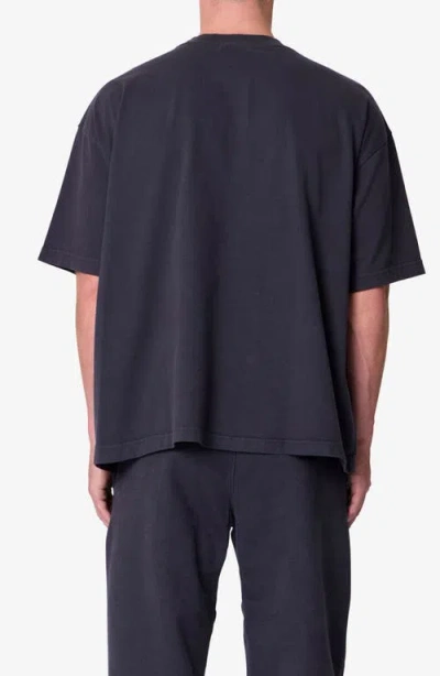 Mnml Heavy Basic Boxy Cotton T-shirt In Washed Black