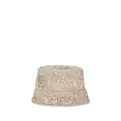 Brunello Cucinelli Mcap99001 Embroidered Sequin Bucket Hat In Brown