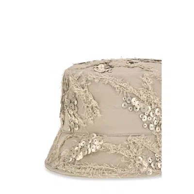 Brunello Cucinelli Mcap99001 Embroidered Sequin Bucket Hat In Brown