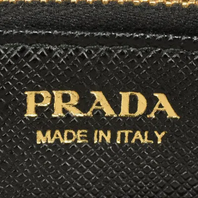 Pre-owned Prada Black Saffiano Long Wallet (bi-fold) ()
