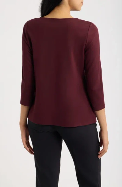 Ak Anne Klein Asymmetric Button Hem Top In Multi