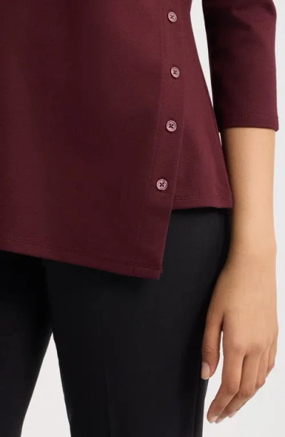 Ak Anne Klein Asymmetric Button Hem Top In Multi