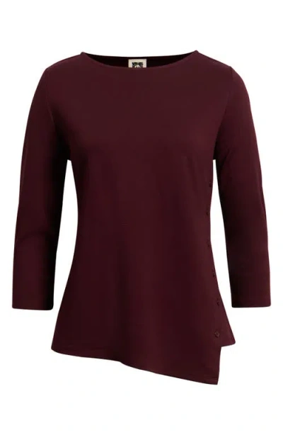 Ak Anne Klein Asymmetric Button Hem Top In Multi
