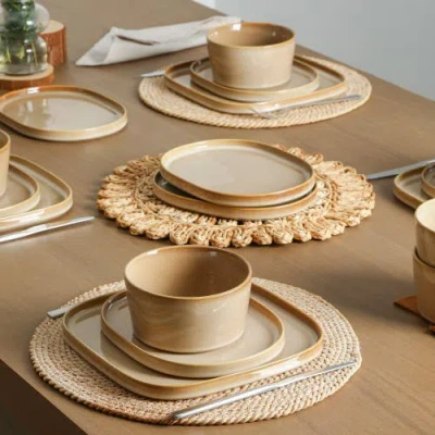 Stone Lain Cairo 12-piece Dinnerware Set Stoneware In Brown