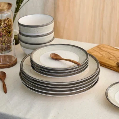 Earth & Clay Harlow Earthenware 12-piece Dinnerware Set In Neutral