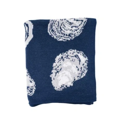 Rightside Designs Oyster Pattern Knit Throw Blanket In Blue
