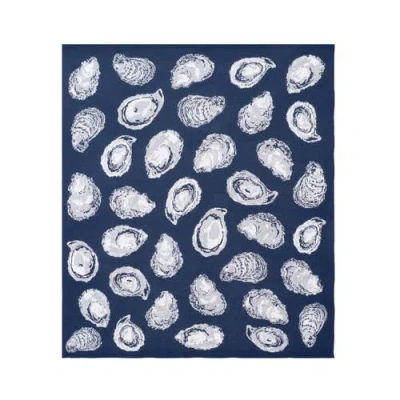 Rightside Designs Oyster Pattern Knit Throw Blanket In Blue