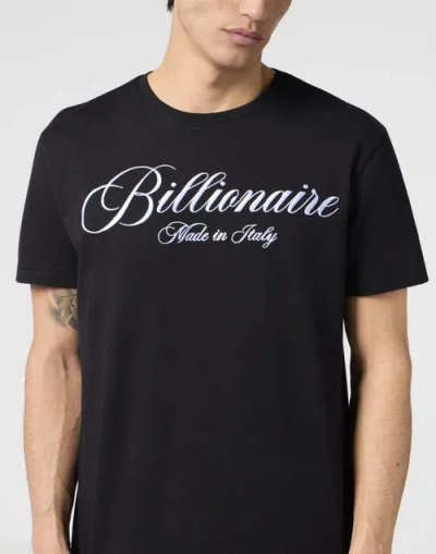 Billionaire Round Neck T-shirt Signature Men In Black