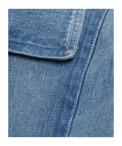 Auralee Collared Denim Shirt In Blue