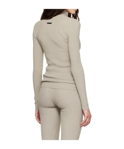 Essentials Long-sleeved Knit Cardigan In Gray