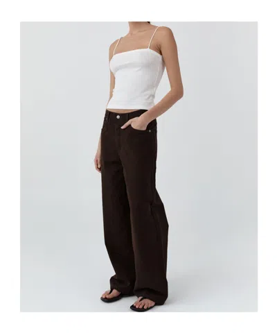 St Agni Belt Loop Jeans In Brown