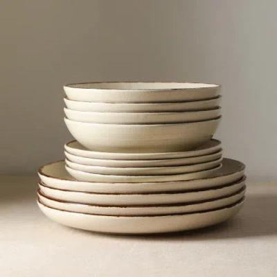 Earth & Clay Heath Stoneware 24-piece Dinnerware Set In Neutral