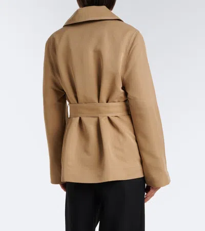 Varley Maddox Double-breasted Twill Jacket In Beige