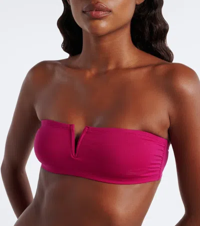 Eres Arcade Strapless Bikini Top In Pink