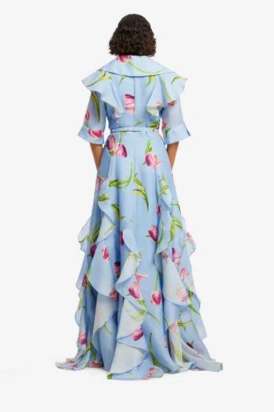 Leo Lin Moda Operandi In Tulip Print In Blue