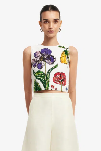 Leo Lin Iris Beaded Top - Wildflowers In Multi