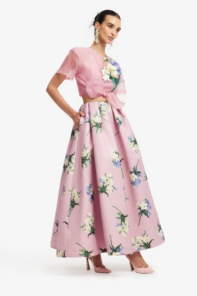 Leo Lin Moda Operandi In Bouquet Print In Pastel Pink