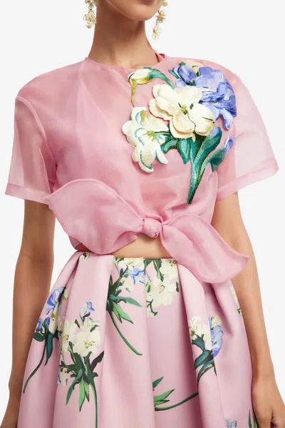 Leo Lin Moda Operandi In Bouquet Print In Pastel Pink