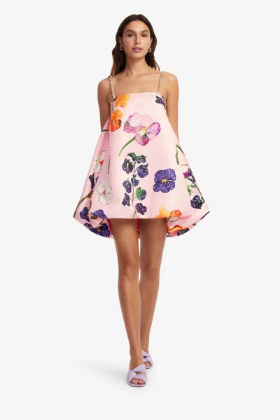 Leo Lin Patsy Embellished Puff Mini Dress In Wildbloom In Pink