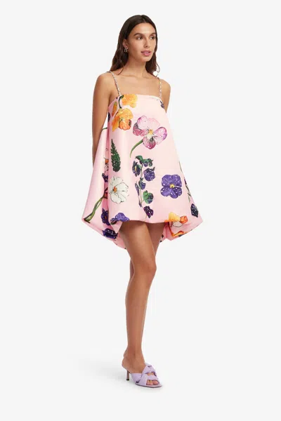 Leo Lin Patsy Embellished Puff Mini Dress In Wildbloom In Pink