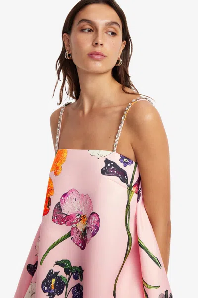 Leo Lin Patsy Embellished Puff Mini Dress In Wildbloom In Pink