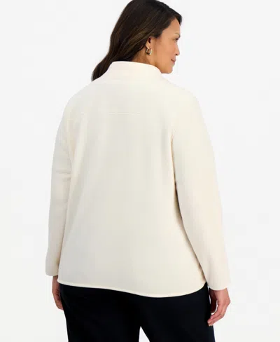 Style & Co Plus Size Solid Polar Fleece Zip-front Jacket, Exclusively At Macy's In Multi