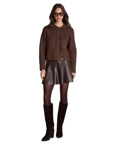 Kenneth Cole Utility Knit Jacket In Brown