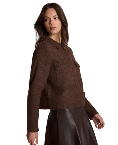 Kenneth Cole Utility Knit Jacket In Brown