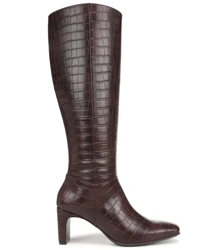 Naturalizer Extra Wide Width Nona Boot In Merlot Red Faux Leather