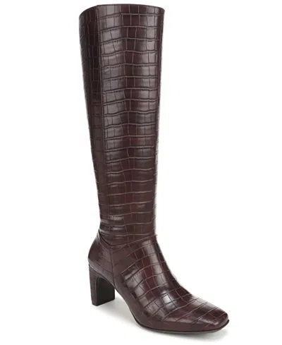 Naturalizer Extra Wide Width Nona Boot In Merlot Red Faux Leather