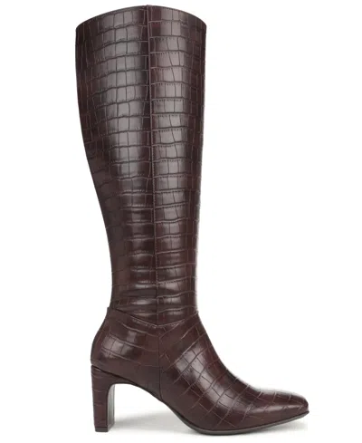 Naturalizer Extra Wide Width Nona Boot In Merlot Red Faux Leather