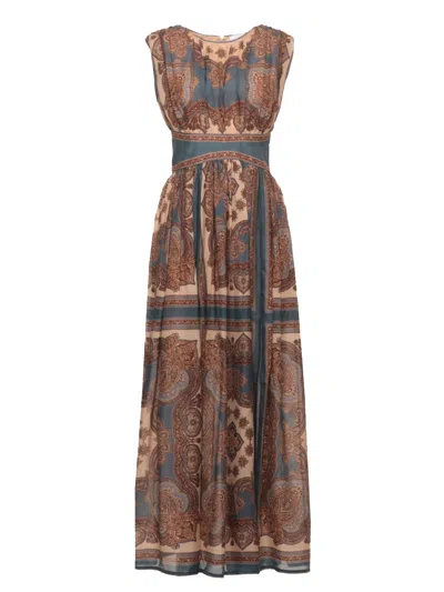 Zimmermann Mahon Waisted Maxi Dress With All-over Paisley Pattern In
