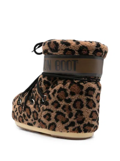 Moon Boot Icon Low Animal Print Leopard Ankle Boot  In Animal Print