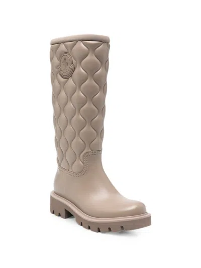 Moncler Kickstream Quilted Boots In Neutral