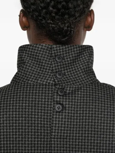 Niū Houndstooth-pattern High-neck Top In Black