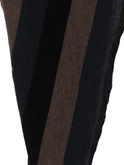 Botto Giuseppe Striped Triangular Scarf In Black