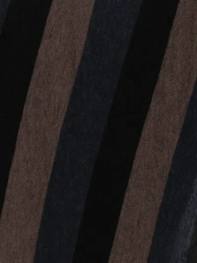 Botto Giuseppe Striped Triangular Scarf In Black