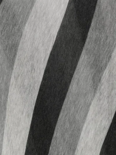 Botto Giuseppe Striped Triangular Scarf In Gray