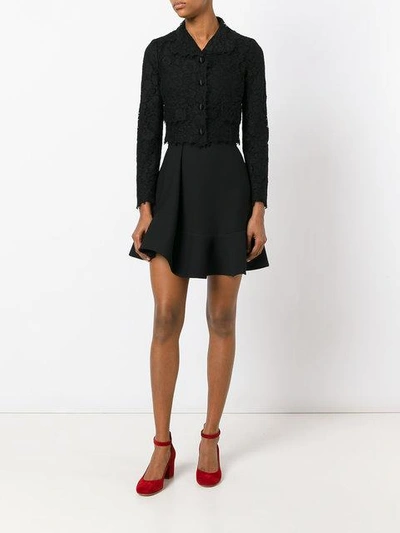 Shop Dolce & Gabbana Cropped Lace Jacket In Black