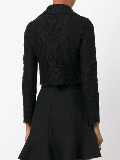 Shop Dolce & Gabbana Cropped Lace Jacket In Black