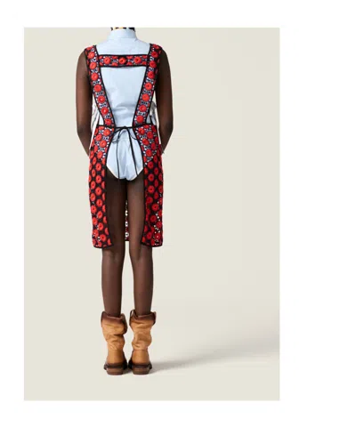 Miu Miu Macramé Apron In Red