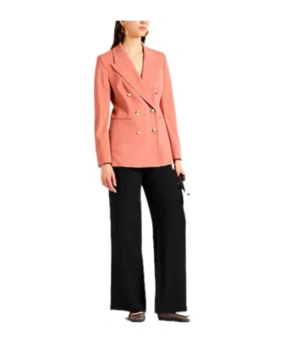 Max Mara Double-breasted Wool-blend Twill Blazer In Brown