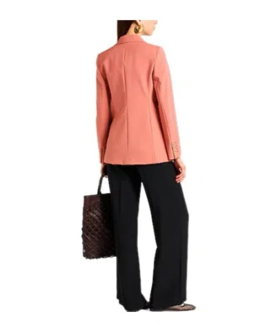 Max Mara Double-breasted Wool-blend Twill Blazer In Brown