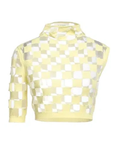 Sportmax Check-pattern Asymmetric Cropped Top In Gray