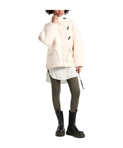 Ganni Single- Wool Coat In Neutral